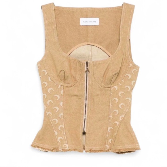 Marine Serre Tops - Marine Serre Beige Corset Top